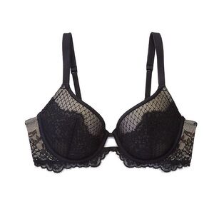 Parisian Intimates 34D black lace padded underwire bra #2008B696